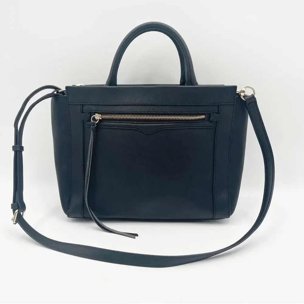 REBECCA MINKOFF Purse Monroe Tote Shoulder Bag Satchel Leather Gold Hardware